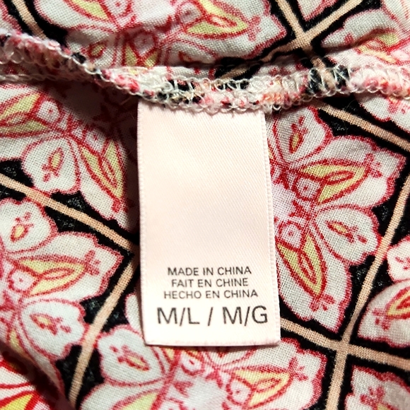 Victoria's Secret Open Front Kimono Robe Boho Beach Cover-up Geometric Print M/L - Picture 7 of 11